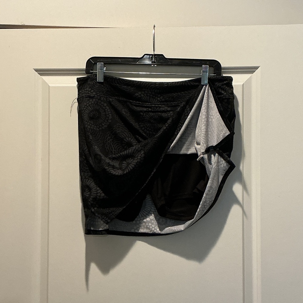 Tranquility by Colorado Clothing Black Wrap-Style Skort with Subtle Pattern